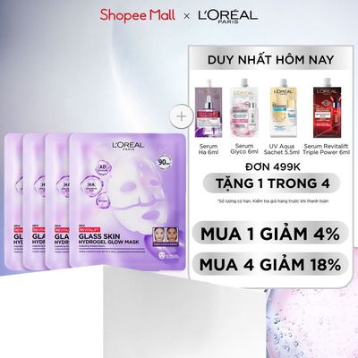 Mặt nạ thạch Glass Skin Hydrogel Glow cấp ẩm sâu, da căng mịn mướt, hiệu ứng chỉ sau 90 phút L'Oreal Paris