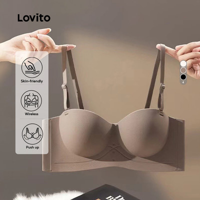 Lovito Phong cách thường ngày Áo Ngực Bralette Thoáng Khí Thông Thường Cho Mọi Mùa Áo Ngực Bralette Cơ Bản Dành Cho Nữ LNE37064