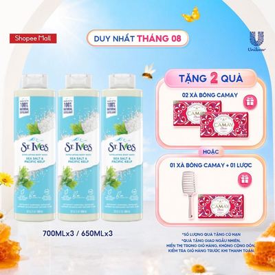 Combo 3 chai sữa tắm St.Ives Muối biển 650ml hoặc 700ml