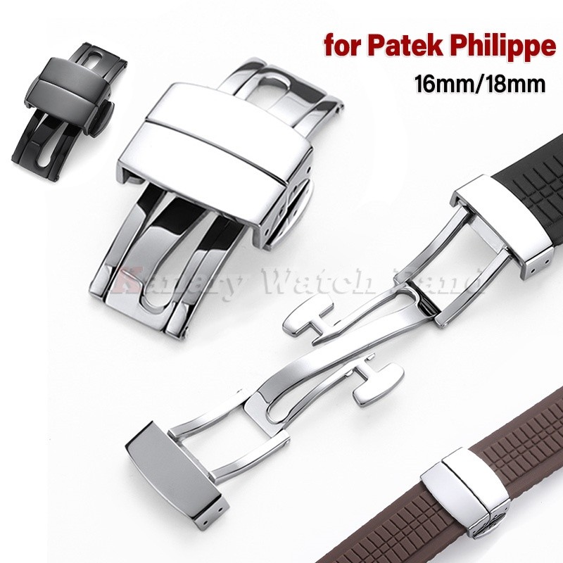 Dây đeo đồng hồ bằng thép không gỉ 16mm 18mm Khóa cho Patek Philippe 5167R Grenade Aquanaut Series K