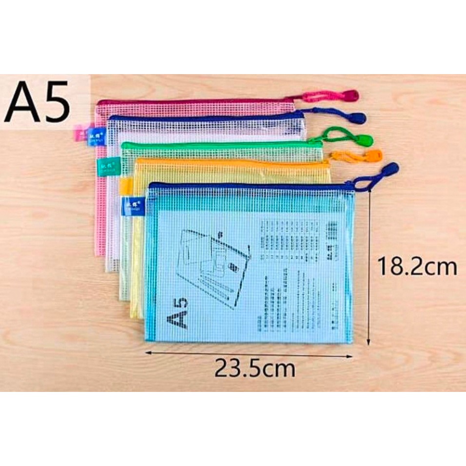 Chihui Dày A5 Tập Tin Túi A5 Dây Kéo Túi Lưới Chống Thấm Nước Túi Thông Tin A5 Túi Hội Nghị A5 Cực D
