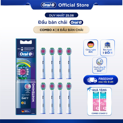 [KOL] Combo tiết kiệm set 8 đầu bàn chải Oral-B CHÍNH HÃNG Vitality Pro Deep Clean/Whitening/Sensitive