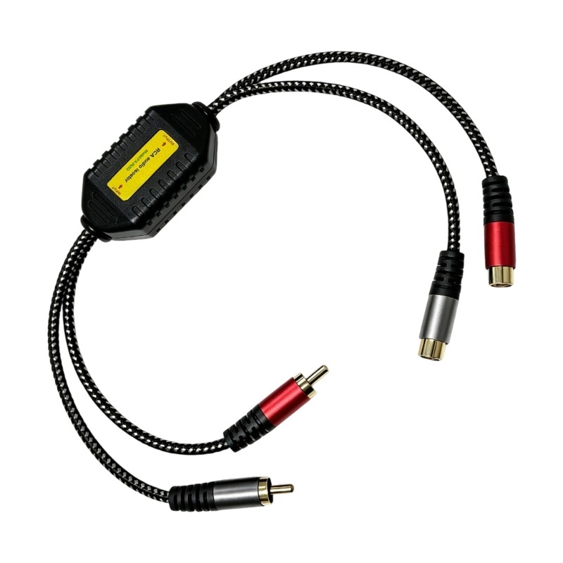 Mtt Double Channel 2RCA Bộ cách ly tiếng ồn để nối đất Vòng giảm độ ẩm Đầu nối tín hiệu nội tuyến vớ