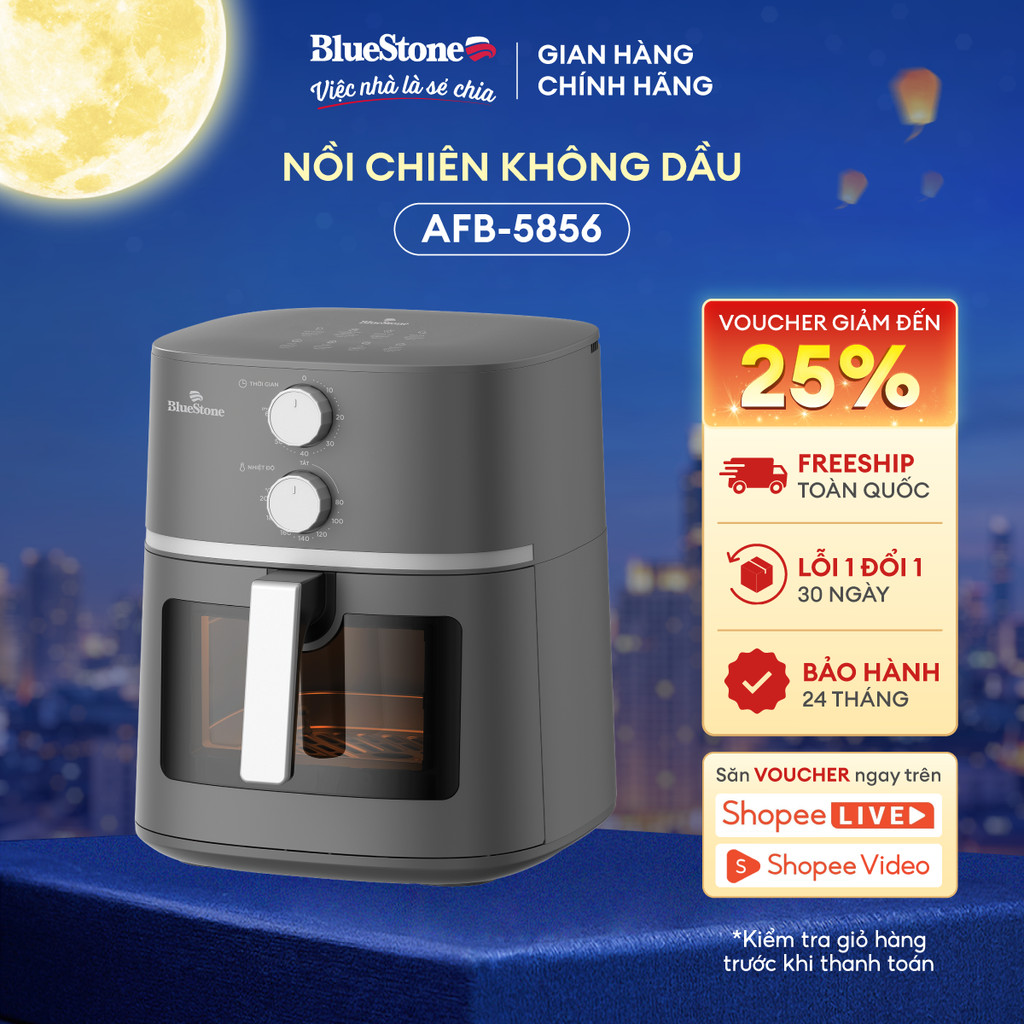 Nồi Chiên Không Dầu BlueStone AFB-5856 - 7 LÍT -1800W - BH 2 năm