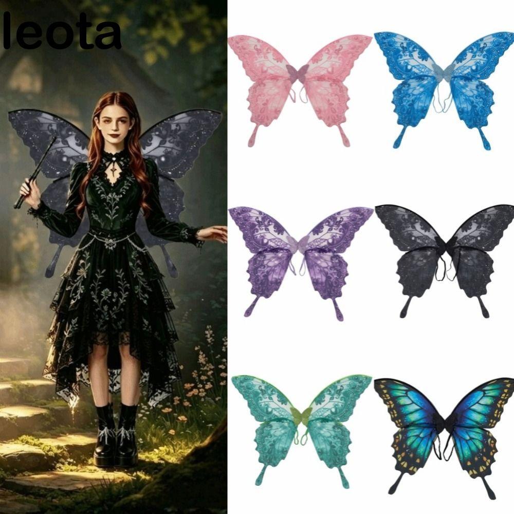 LEOTA Người Lớn Trẻ Em Fairy Wings, Sáng Tạo Nhẹ Cosplay Đảng Cánh, Cosplay Prop Bền Có Thể Gập Lại 