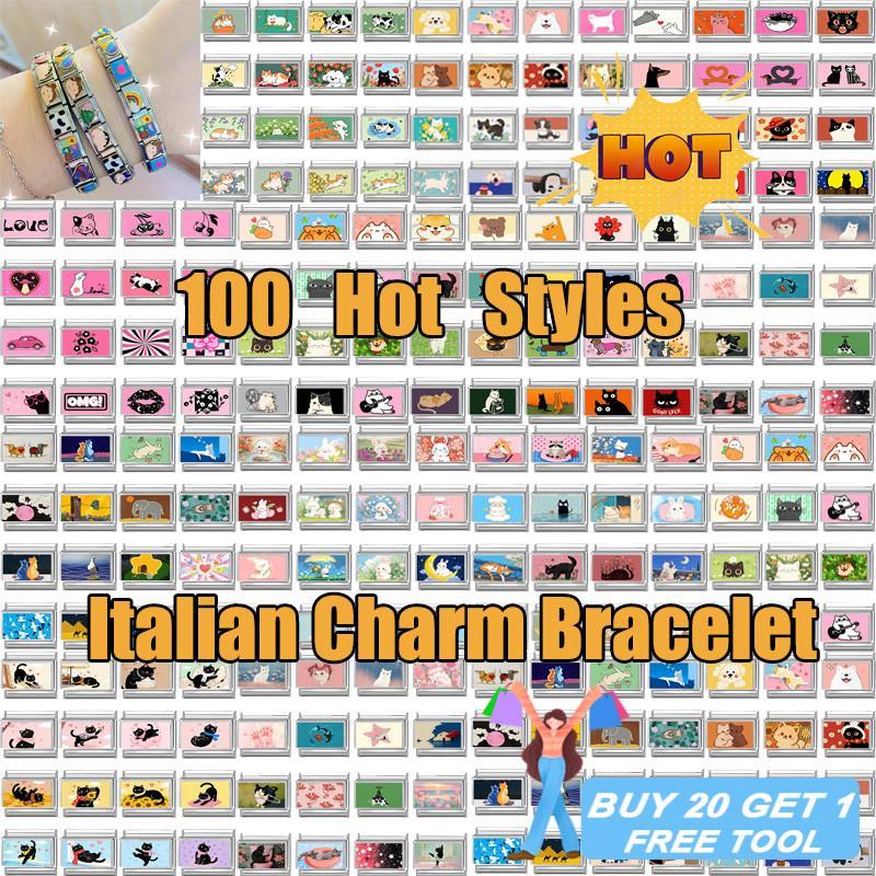 Fashion Italian Charm Bracelet Personalized DIY Blue Red Color Italian Charm Bracelet Animals Eat Fo