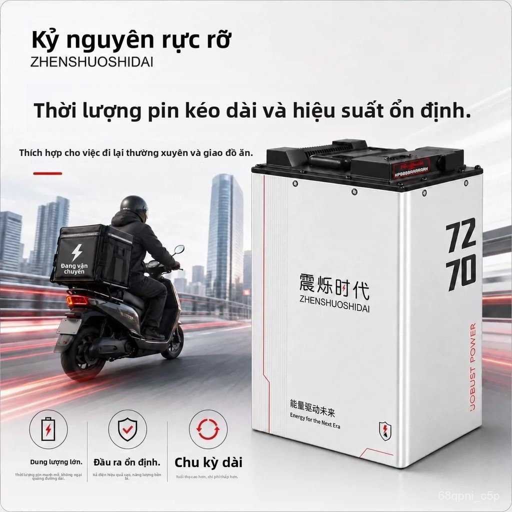 Pin lithium 72V 70Ah bán rắn Zhenshuo cho Ninebot M, N, MZ, Xiaoniu NX, FX, ZEEHO AE4, giao nhanh