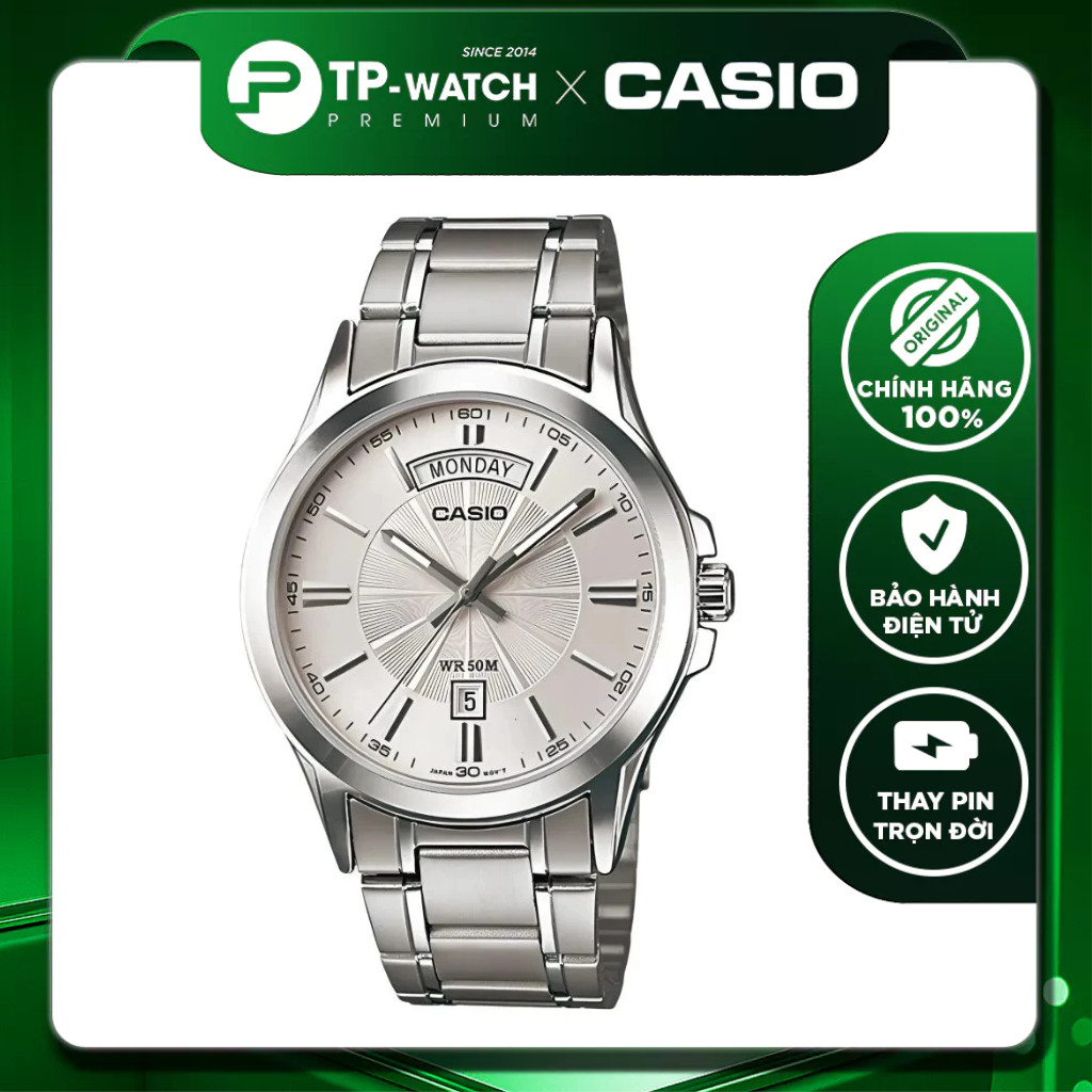 Đồng hồ nam dây thép Casio MTP-1381D-7AVDF Size 39.9mm - Chống nước 50m | Casio nam MTP-1381D-7A