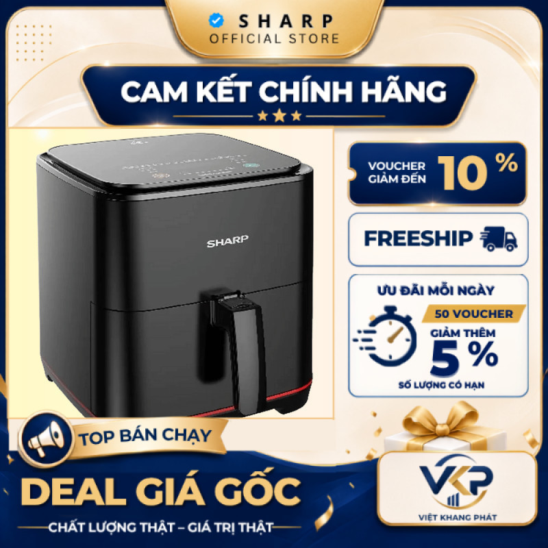 Nồi chiên không dầu Sharp KF-AF70EV-BK (7L) - Hàng Chính Hãng - SHOP VKP