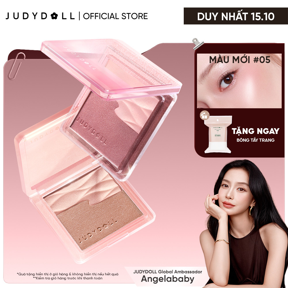 Phấn Má Hồng Nhũ Nhẹ JUDYDOLL Satin Blush Căng bóng Mịn lì Không lộ lỗ chân…