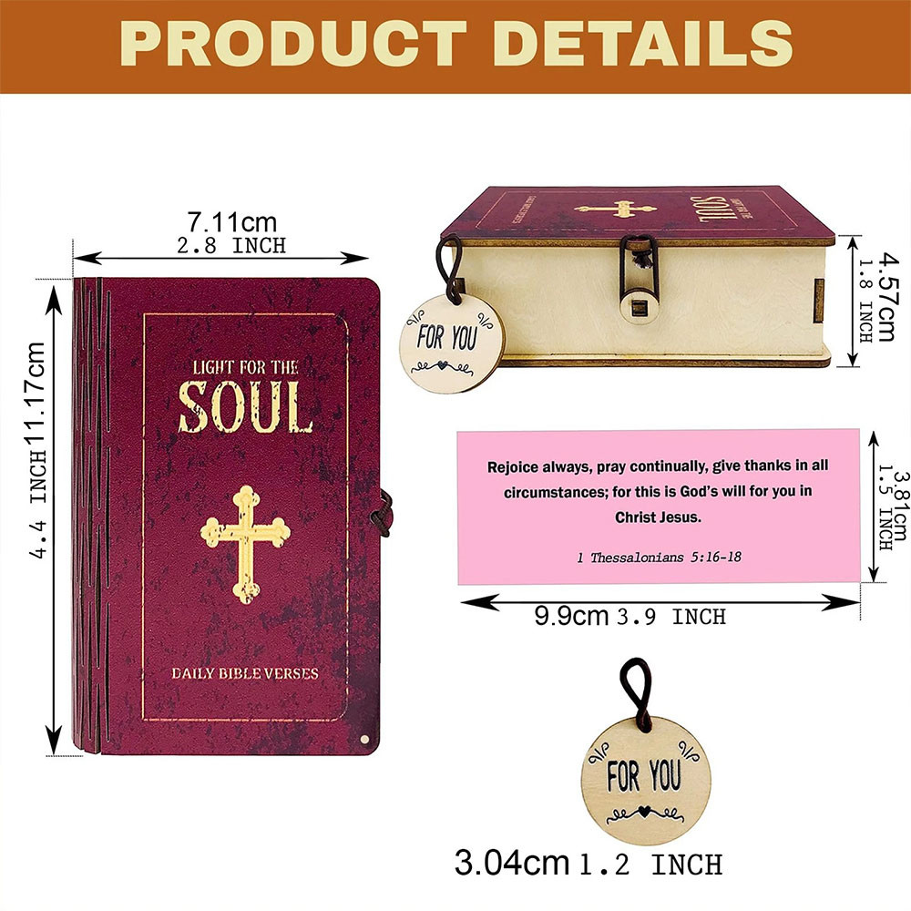 Handmade Bible Verse Cards Box (90 pcs), Bible Verses With Wooden Box