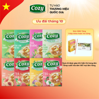 Trà Cozy Trà Đen Hòa Tan Các Vị Trái Cây Trà Đào, Chanh, Vải, Dâu, Ổi hồng, Chanh dây, Sâm Bí Đao