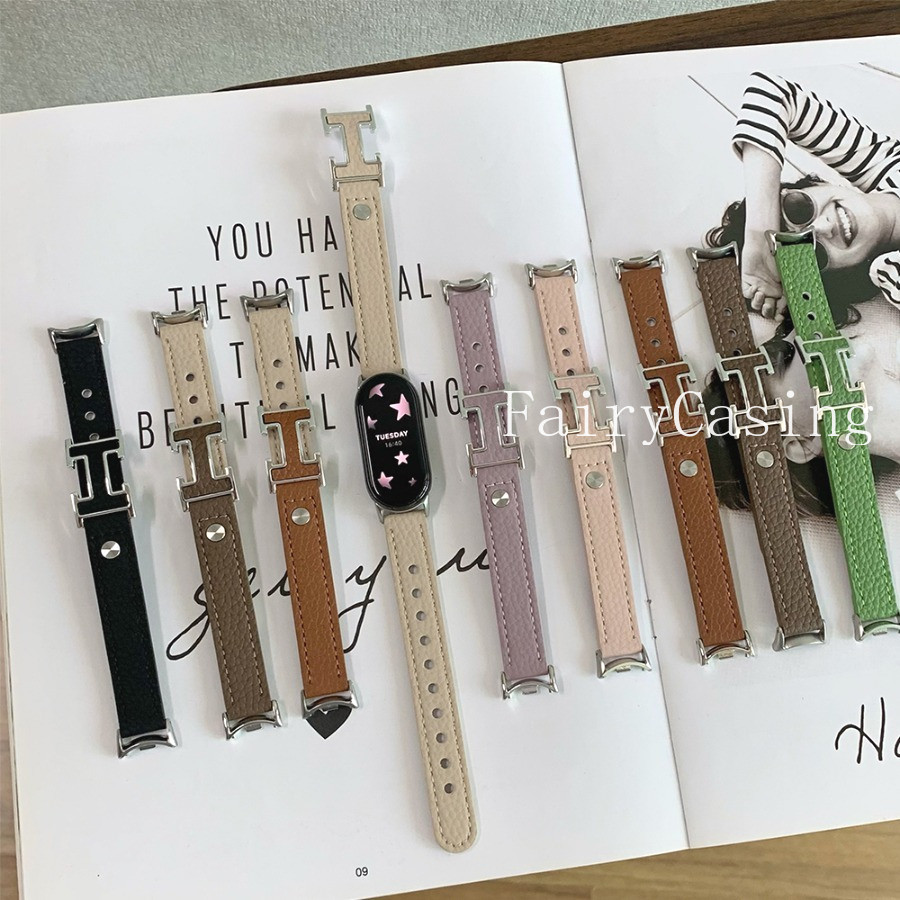 Dây Da Cho XIAOMi Band 10 9 8 Cho Mi Band 7 6 5 4 3 Vòng Tay Cho Mi Band 10 Phiên Bản Gốm Dây Đeo Ta