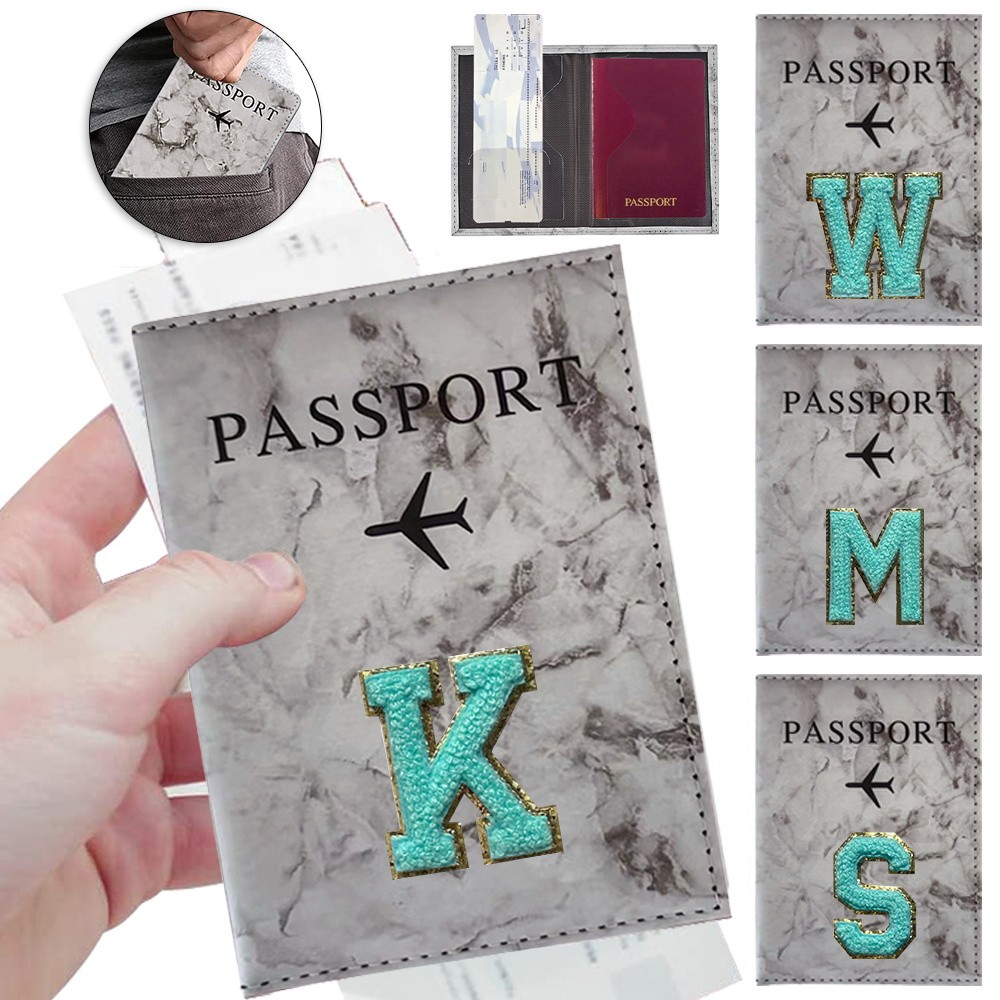 Grey Passport cover custom card holder travel document organizer anti-magnetic protective cover port