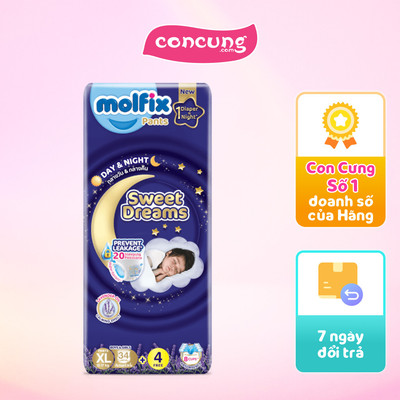 Molfix tã quần Sweet Dreams size XL (34+4) Jumbo - Con Cưng