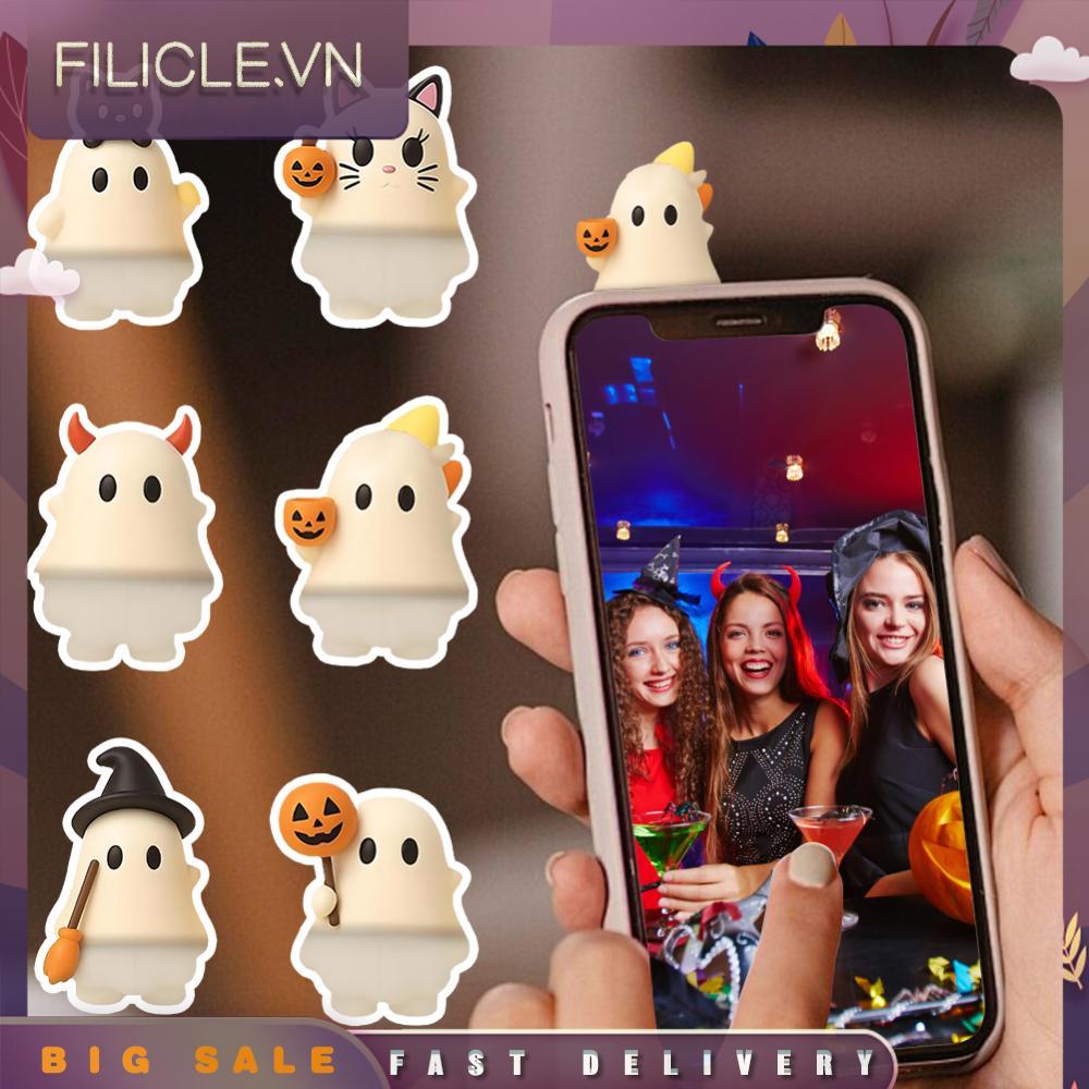 [Filicle.vn] Ghost Blind Box Ghost Phone Charm Halloween Cute Ghost Phone Charm (6 chiếc)