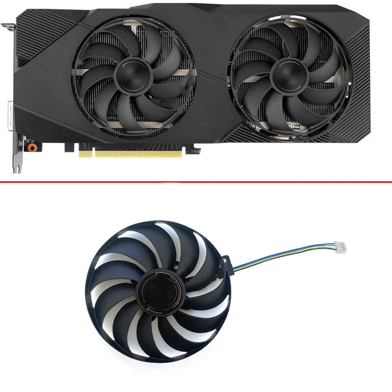 I [95mm T129215QUẠT GPU SU FDC10U12S9-C 4PIN DUAL RX 5500XT Cho ASUS ROG Strix GTX 1660S SUPER GTX 1