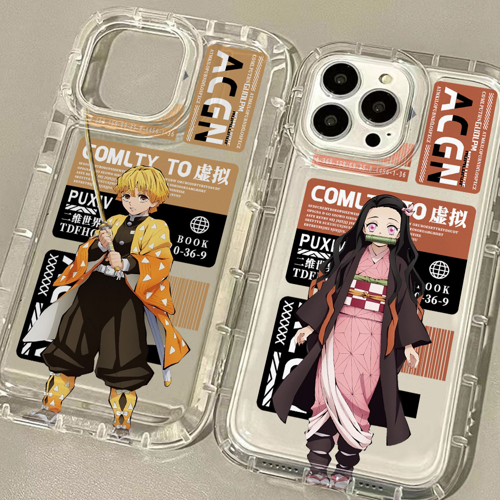 Vỏ Comic Demon Slayer Zenitsu Nezuko cho Apple iPhone 17 Air 16 15 14 13 12 Mini 11 Pro Max X XR XSM