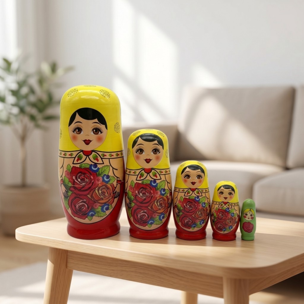 Bộ Búp Bê Làm Tổ Bằng Gỗ Sơn Búp Bê Làm Tổ Nga Búp Bê Babushka Xếp Chồng Cho Trẻ Em, Trang Trí Để Bà