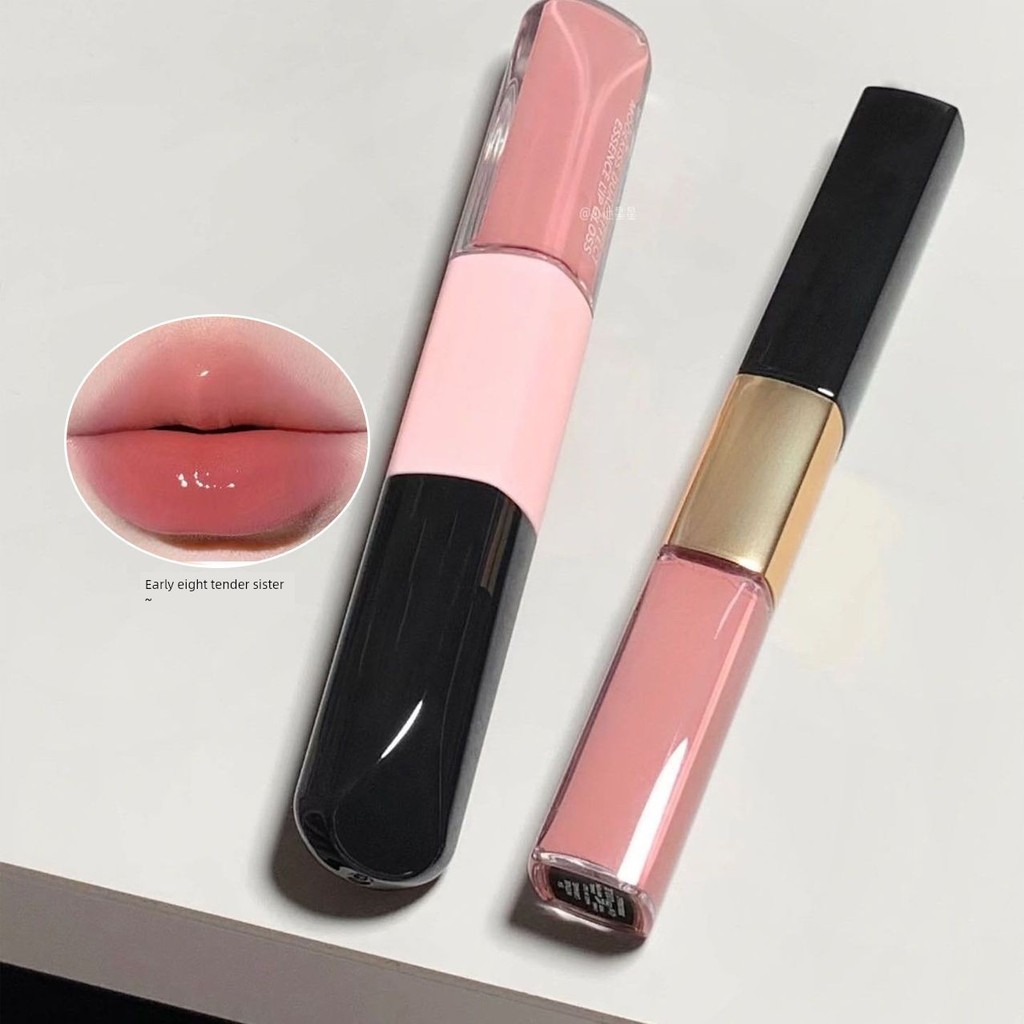 | 【his romand】 | ❈ KKEMOOD Son bóng hai đầu Gương tinh chất Son môi Water Gloss Matte Non-Stick Cup 