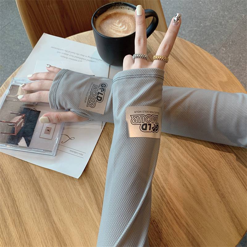 Ice Silk Sun Protection Ice Sleeve Arm Guard Oversleeves Gloves Summer Driving Oversleeve Finger Cov