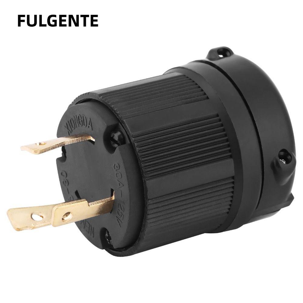 FULGENTE Cắm, L5-30P AC 125V 30A Khóa Xoắn Cắm Điện, Cắm Adapter 3 Cực Đen NEMA L5-30 Cắm Ứng Dụng C