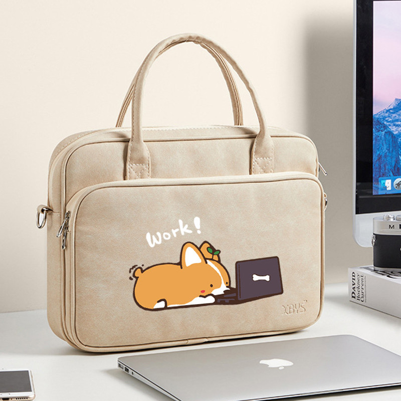 2024 Phong Cách Mới Laptop Túi Máy Tính Nữ Tote Túi 47cm Dung Tích Lớn Di Động Một Vai Thích Hợp Cho