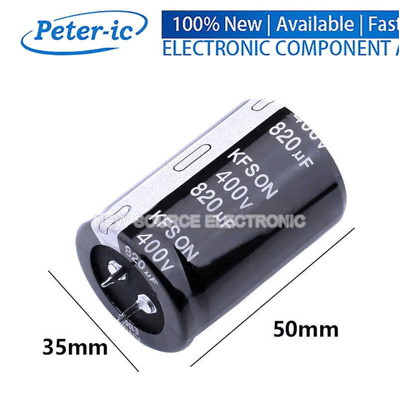 (1 Cái) 400V 820uF D35xL50mm 1.38x1.97in KN821M40035 * 50A Tụ Điện Điện Phân Nhôm Snap-In