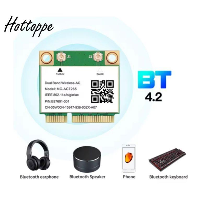 AC7265 Wifi 5 1200Mbps BT4.2 802.11ac Bộ chuyển đổi mạng Mini PCI-E không dây 7265 Băng tần kép 2.4G