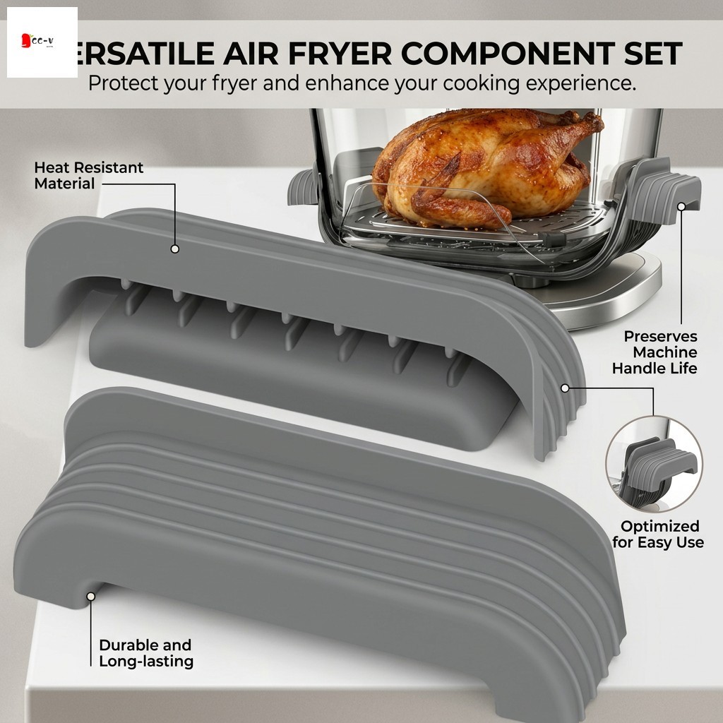 Vỏ tay cầm silicon cấp thực phẩm cho Ninja Crispi Air Fryer Hộp đựng thủy tinh chịu nhiệt chống bỏng