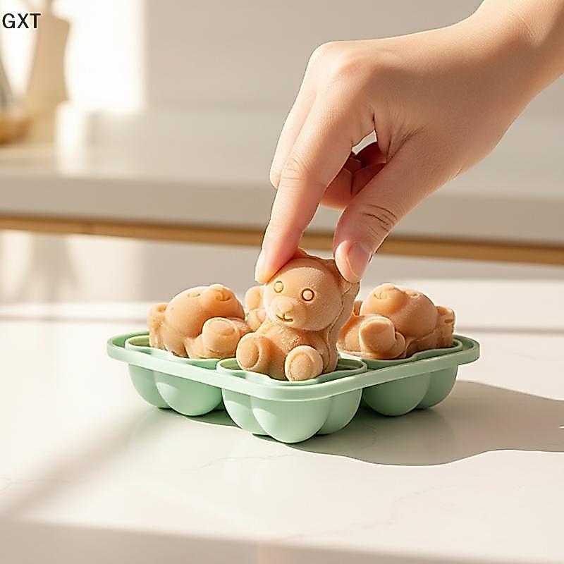 Fu Bear-shaped Ice Cube Khuôn Silicone Ice Tray Bear-shaped Cà Phê/trà sữa Ice khuôn CK