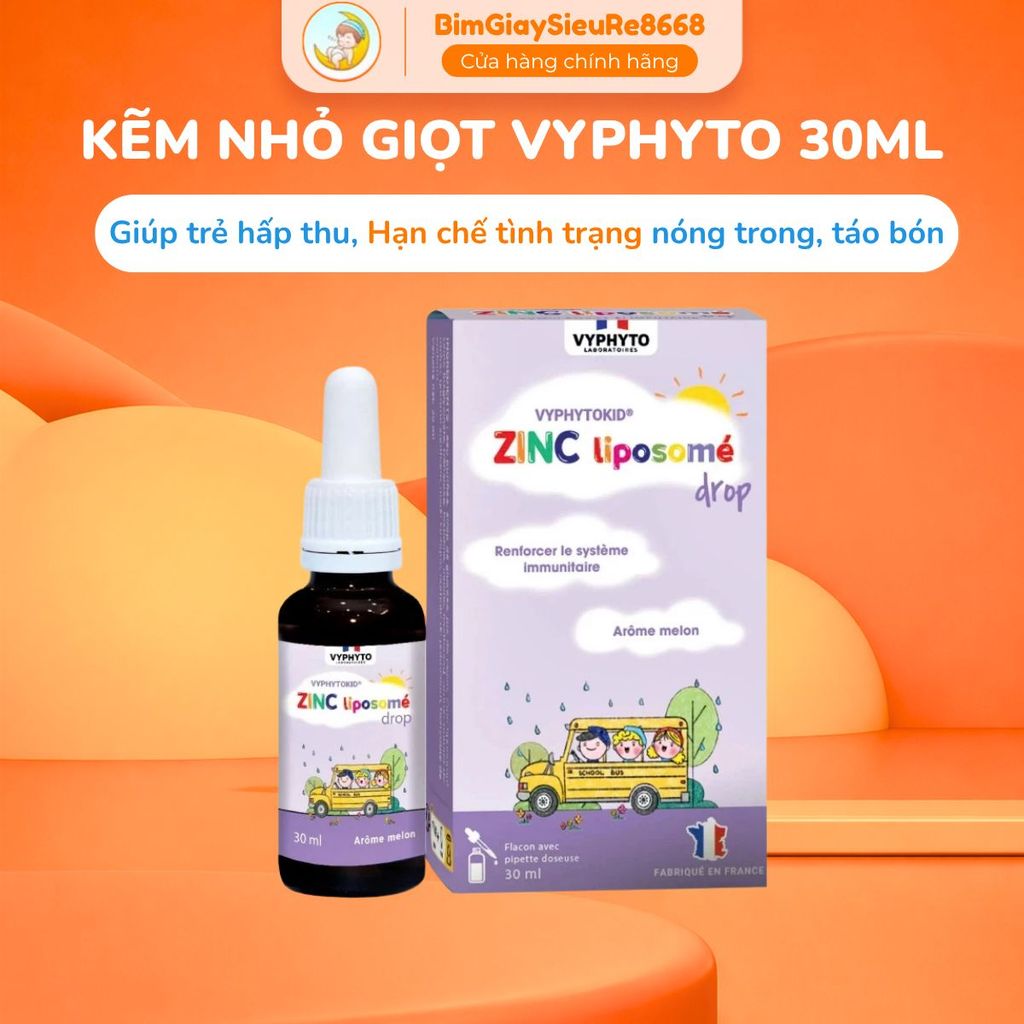 Kẽm Nhỏ Giọt VYPHYTOKID ZINC LIPOSOMÉ DROP Cho Bé Cho Bé Từ 3 Tuổi Lọ 30 ml
