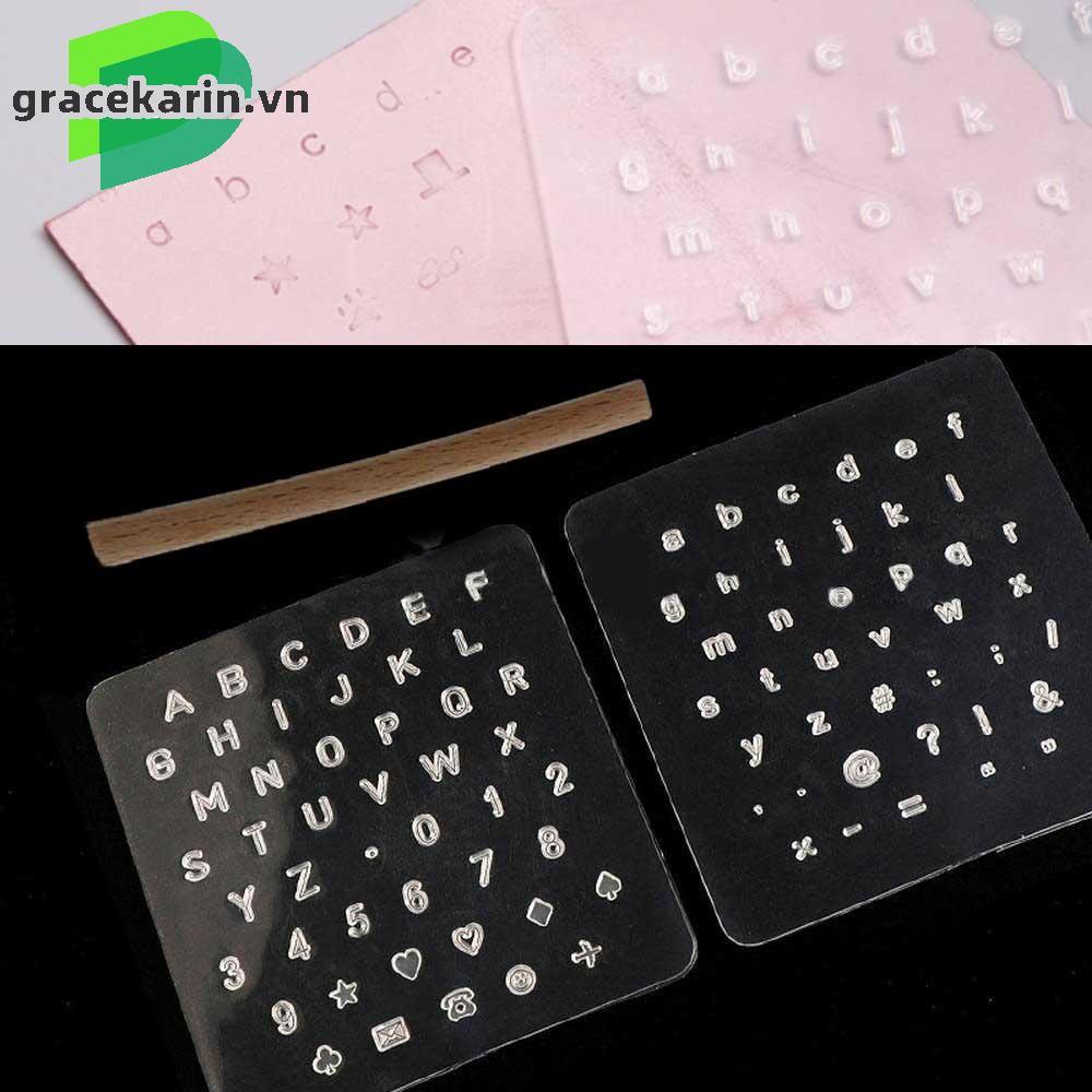 Leather Stamping Plastic+Wood Punching Symbols Capital/Lowercase Alphabet