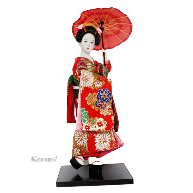 12 "Geisha Nhật Bản, Búp bê Kimono, Búp bê phương Đông Điêu khắc truyền thống Dân tộc Búp bê Geisha 