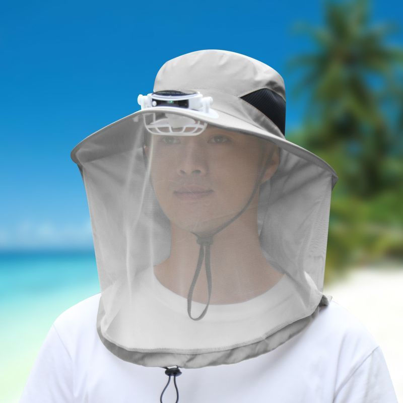 pp Fishing and Hiking Hat tq Summer fan for sun protection in orchards, UV protection, mosquito prot