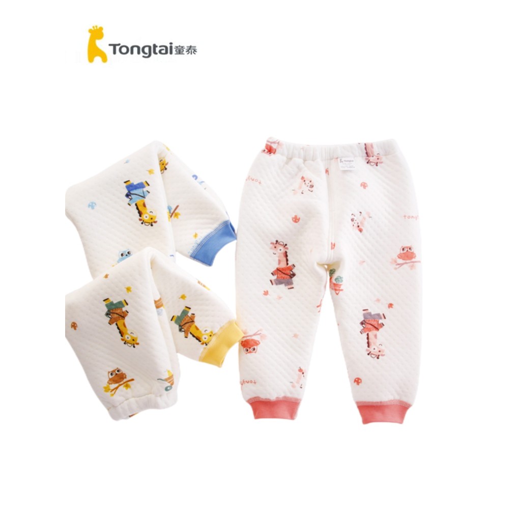 Tongtai Thu Đông May-April Bé Nam Nữ Quần Áo Bé Nhà Dày Quần Legging Ấm Đóng Đáy Quần