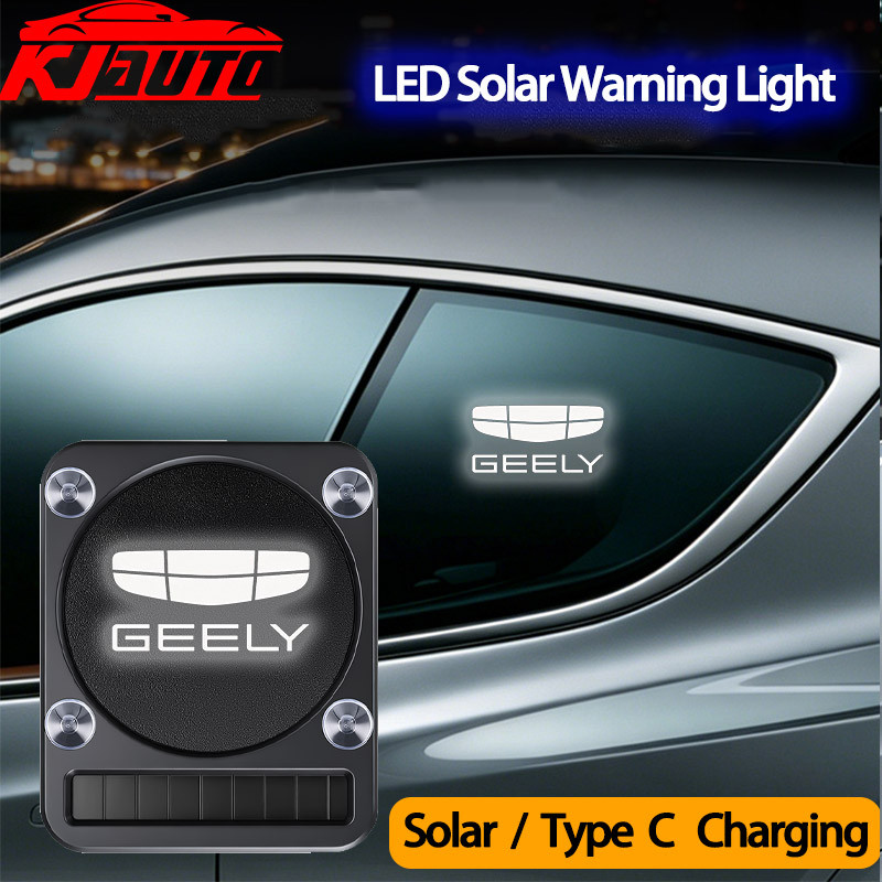 Đèn cảnh báo ô tô LED năng lượng mặt trời Geely | Type-C Sạc Cảm Biến Thông Minh Tự Động An Toàn Tra