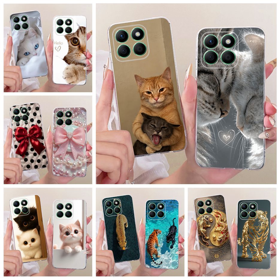 Dành Cho Honor X8a Ốp Lưng Honor X8b Mèo Dễ Thương Thời Trang Sơn Bao Silicon Mềm Ốp Lưng Điện Thoại