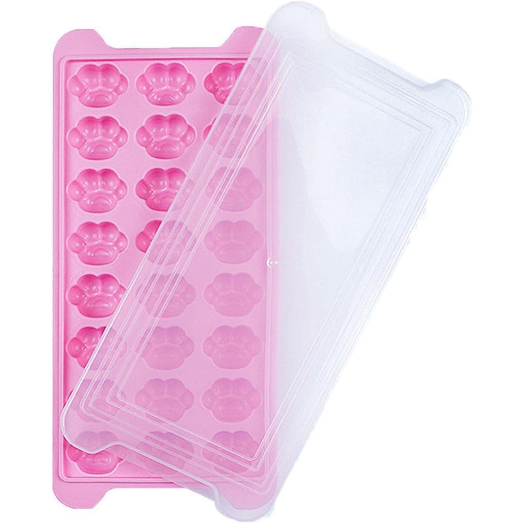 Ice Cube Tray with Lids Cute Cat Claws Silicone Ice Cube Molds Chocolate Moulds 24 Cubes per Tray Ic