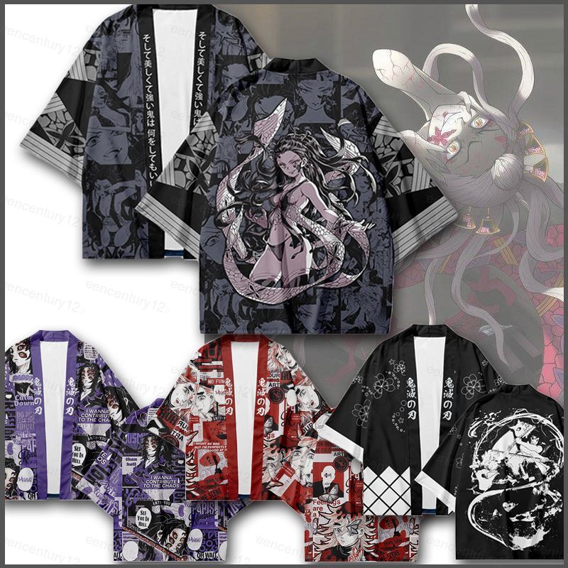GC12 Anime Demon Slayer Kimono Cosplay Daki Douma Haori Áo Cardigan Thời Trang Đồ Họa Ngoài Plus Kíc