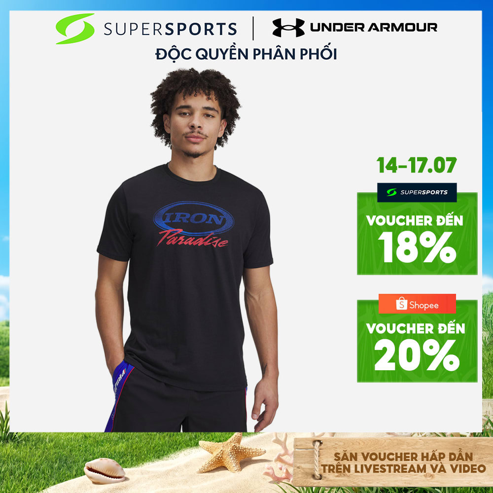 Áo Thun Nam Under Armour Project Rock Iron Short Sleevs - Đen - 1389945-001