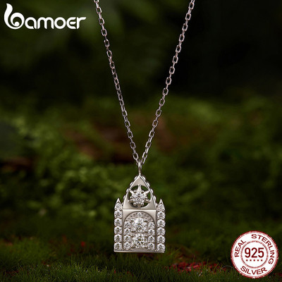 Vòng cổ bạc Bamoer 925 Trang sức nhà nguyện đám cưới Quà tặng cho nữ