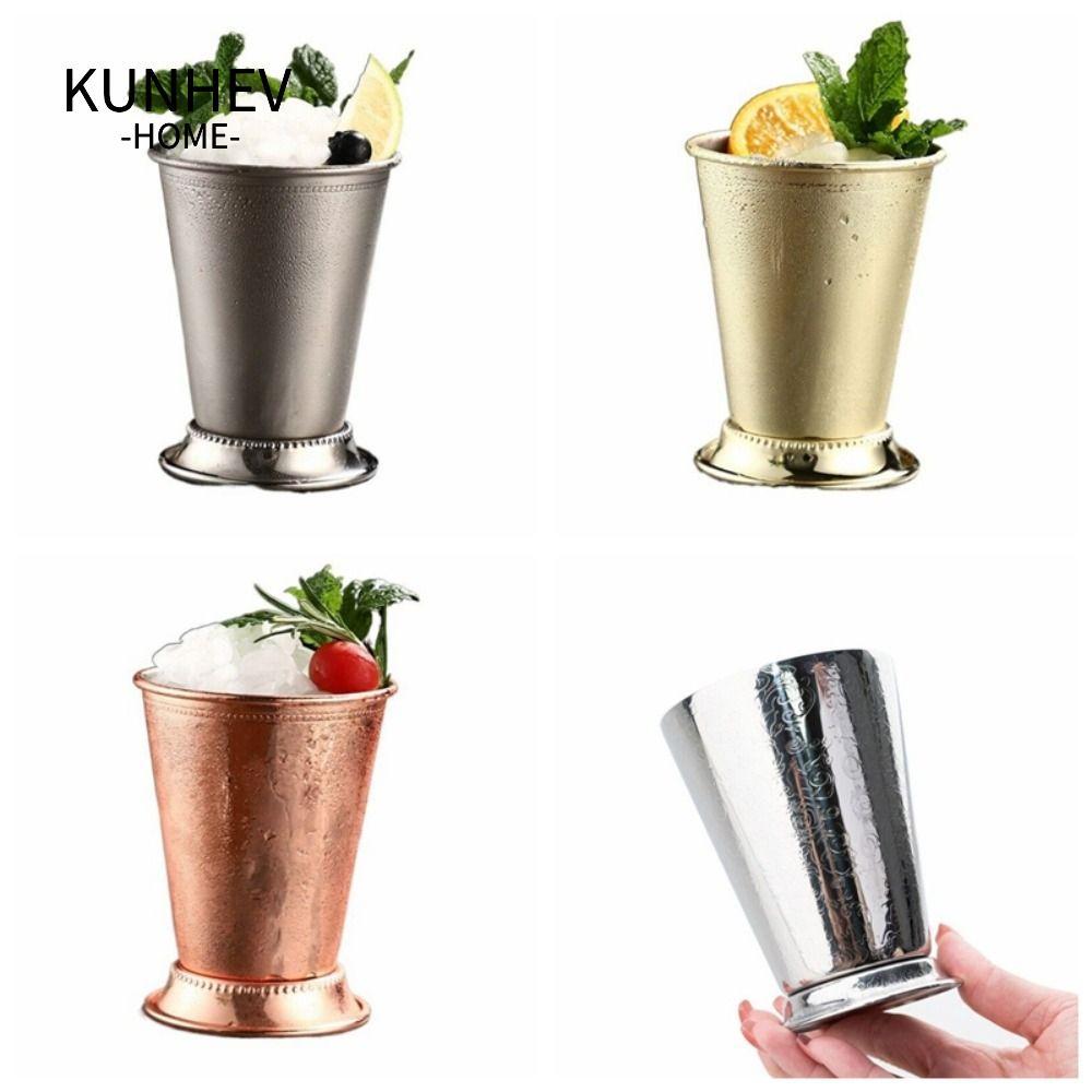 KUNHEV Cán Bạc Hà Julep Cup, Cốc Cocktail Inox Vàng, Bạc Bền 350ml Mojito Cocktail Kính Nhà Bếp