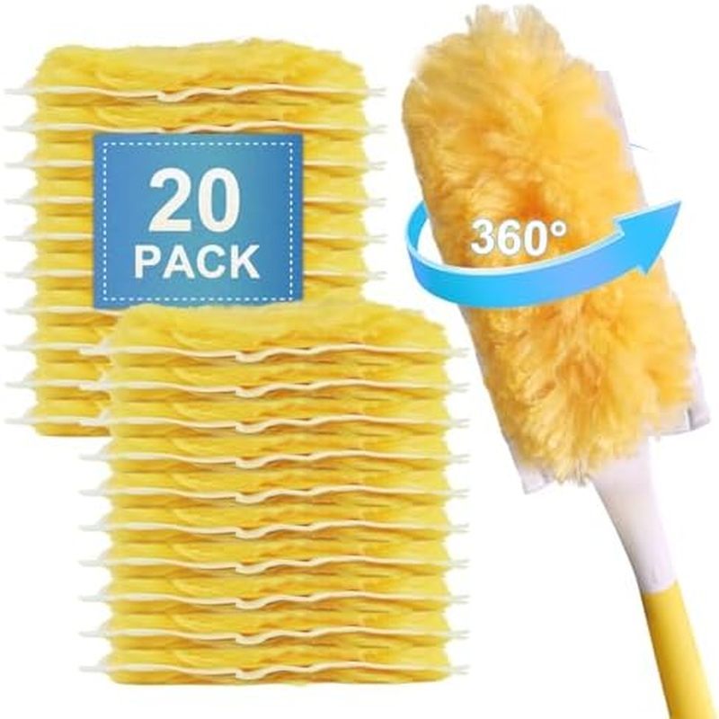 20 Pack Heavy Duty Duster Refills for Swiffer, Multi-Surface 360° Disposable Dusters Kit for Cleanin