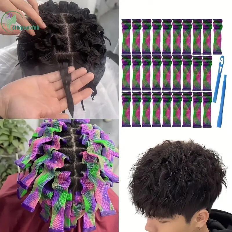 STHB 18 / 28 Cái Magic Heatless Water Wave Hair Curler Họa Tiết Tự Động Cán Thanh Tạo Kiểu Tóc Sóng 