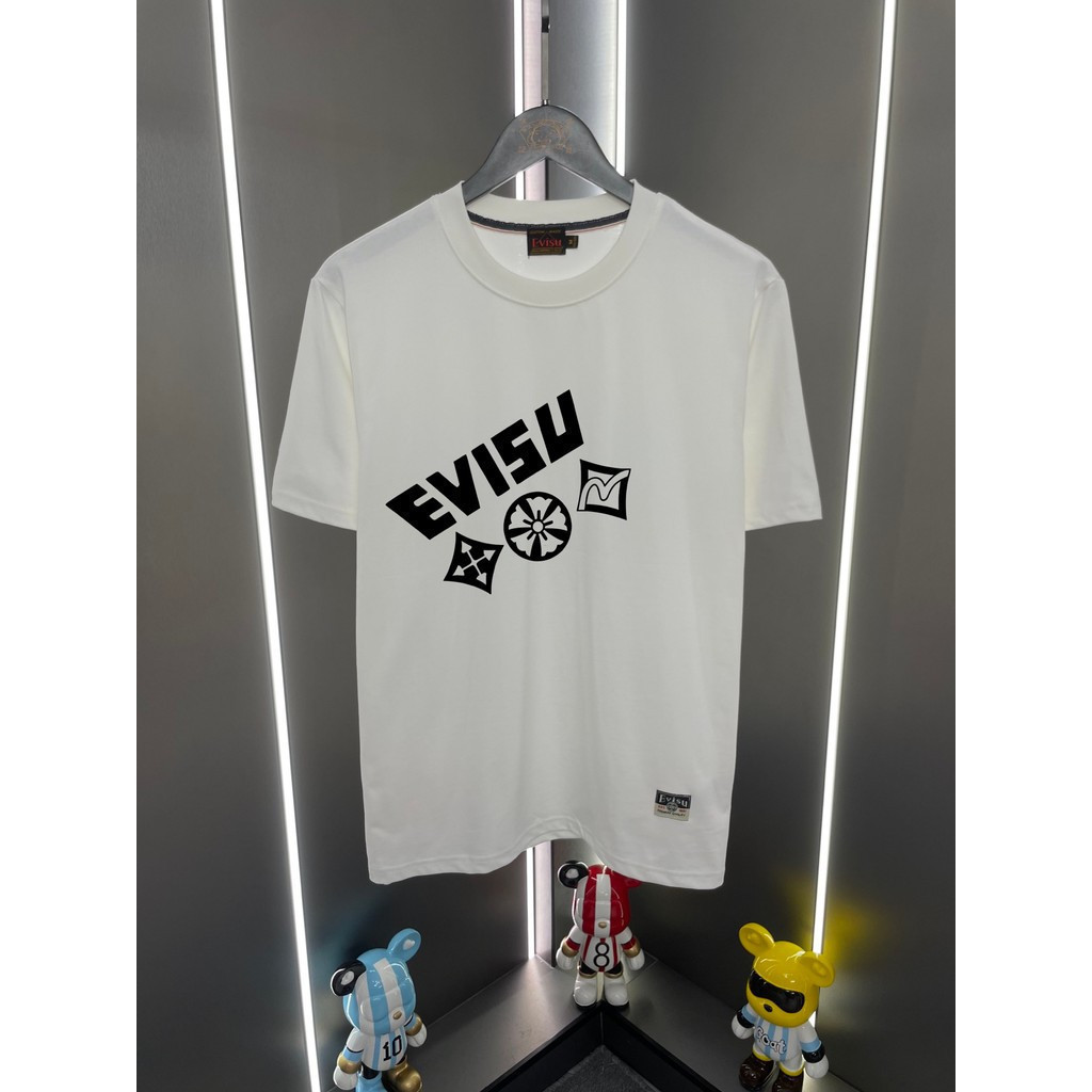 2026Evisu tee / Áo thun Evisu In Áo thun nam nữ Áo thun ngắn tay dáng rộng Áo thun thể thao Punk Fit