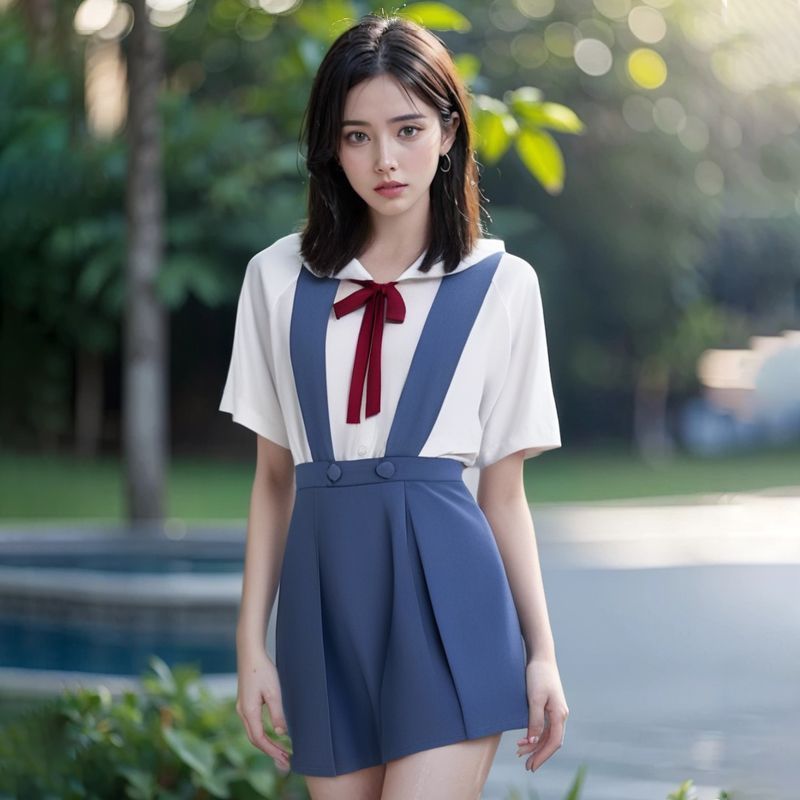EVA New Century Evangelist Aya Bori Asuka cos quần áo học viện phong cách đầy đủ bộ quần áo cosplay