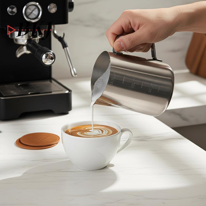[KJ] Bình tạo bọt bằng thép không gỉ 350ml / 600ml Cốc hoa kéo Espresso [Mới]