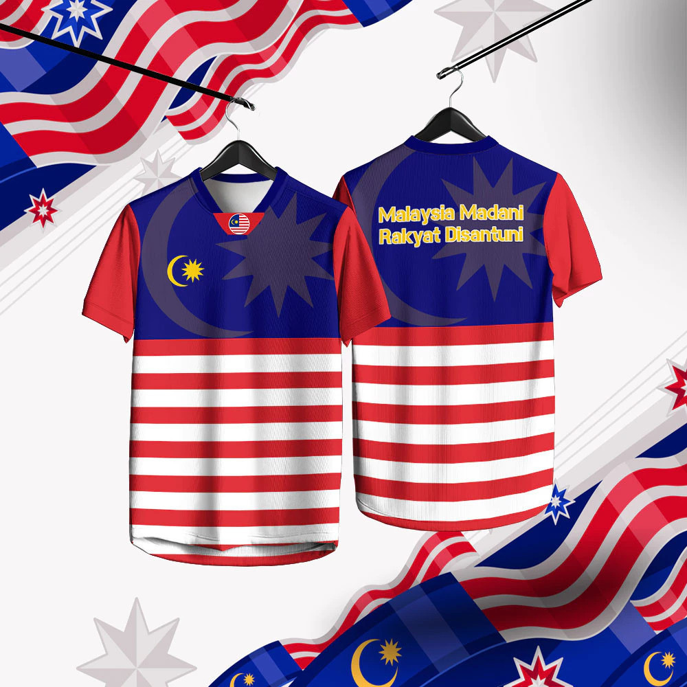 Áo đấu Quốc khánh Malaysia 2026, In cờ Malaysia, 1957 Độc lập Malaysia, Ngày độc lập thứ 69, Tay ngắ