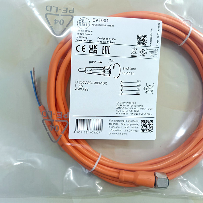 Cảm biến Yifumen EVC001 004 EVT / EVW / EVS M12 / M8 Cáp kết nối phích cắm 4 lõi / 5 lõi